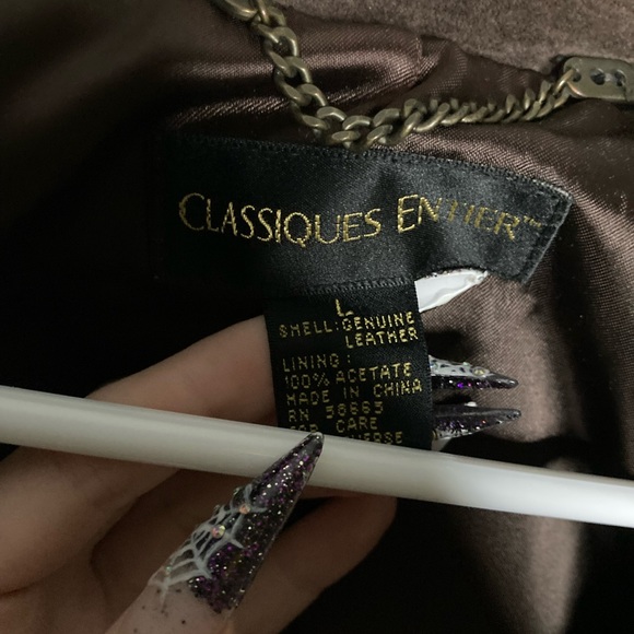 Vintage 90s genuine leather suede chocolate brown button up collared coat jacket - Picture 4 of 7